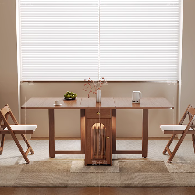 A030-01 Solid Wood Folding Dining Table Set