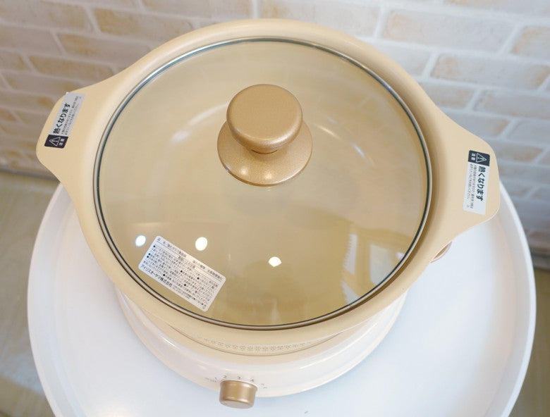 A012-02 IRIS OHYAMA Ricopa IH-Compatible Ceramic Pot – 3L Hot Pot for Tabletop Cooking | 24cm Diameter | For 4–5 People