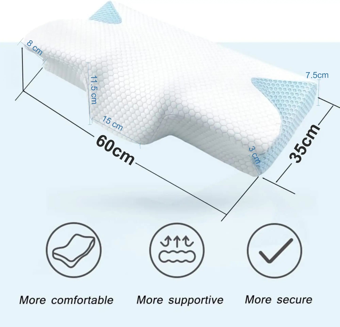 A017-02 HESTIAX Ergonomic Butterfly Pillow – Anti-Snore & Multi-Functional Support Pillow