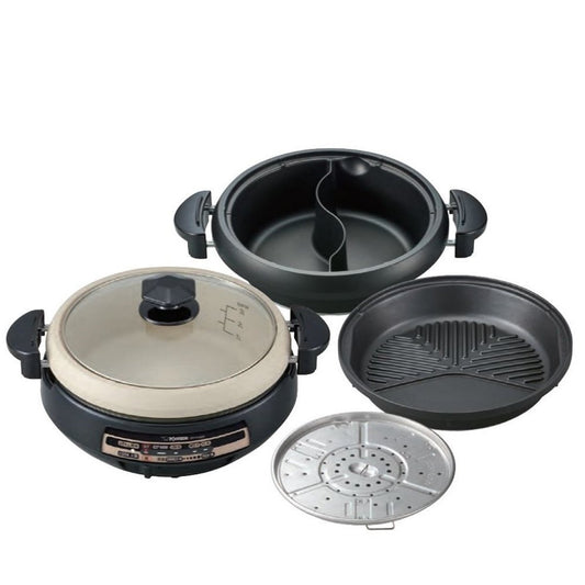A008-02 Zojirushi EP-PVQ30 4-in-1 Dual-Compartment Grill & Hot Pot Multi-Function Electric Cooker