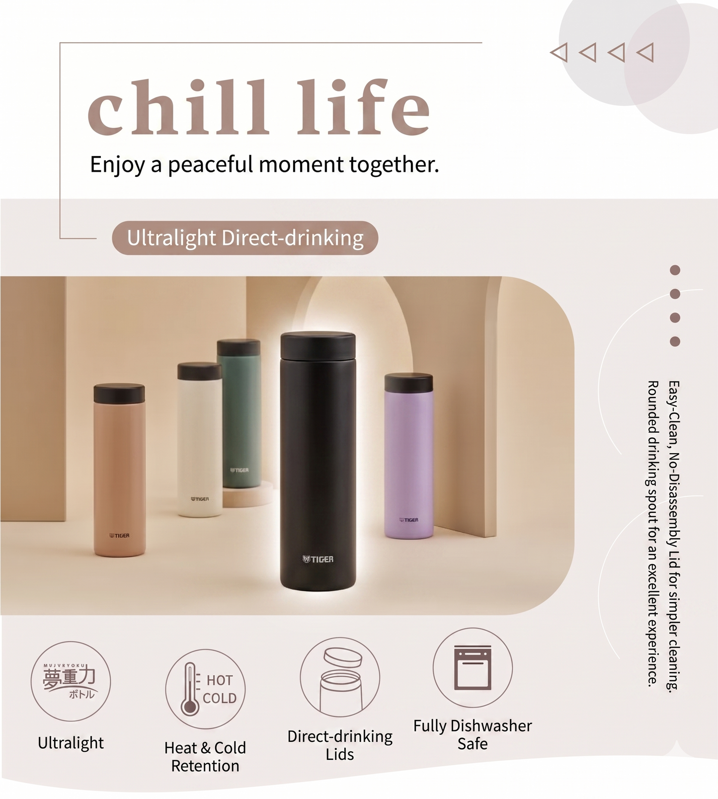 A20-22 Tiger MMZ-W050 Stainless Steel Vacuum Flask (500ml) – Matte Black