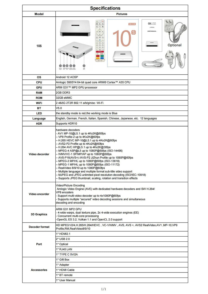A007-04 🌐 SVI Cloud 10S|Smart TV Box |1 year official UK warranty