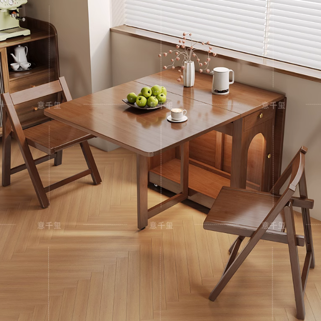A030-01 Solid Wood Folding Dining Table Set