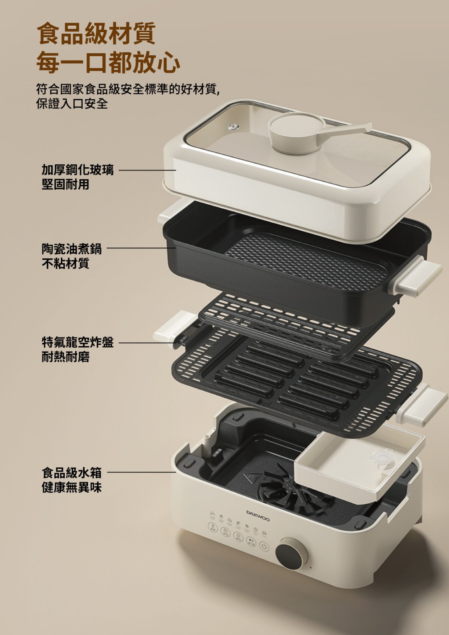 A008-20 DAEWOO S20 Multi-Function Cooker (Steamer + Air Fryer Combo)