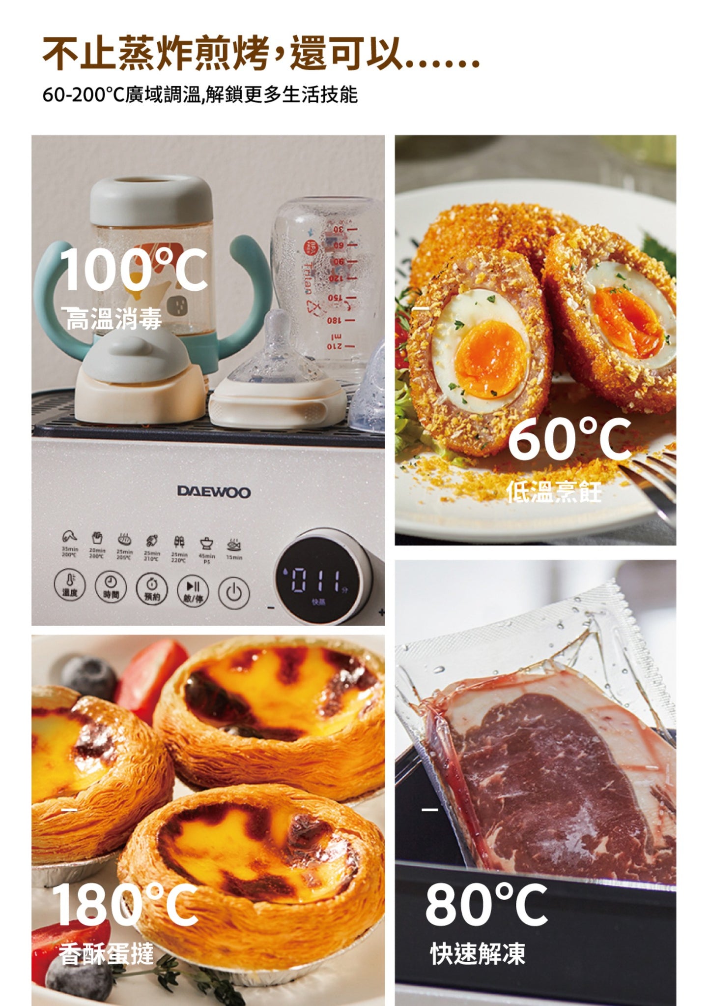 A008-20 DAEWOO S20 Multi-Function Cooker (Steamer + Air Fryer Combo)